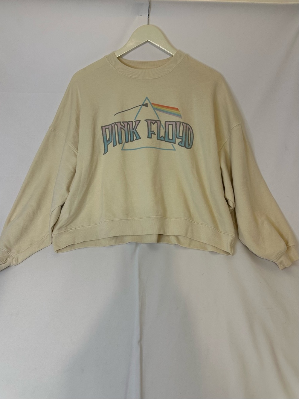 Pink Floyd Cream Crewneck with Prism Graphic